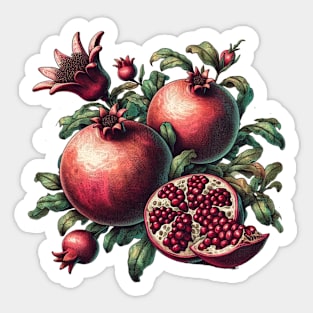 Vintage Pomegranate Botanical Sticker